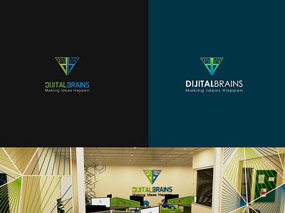 Dijital Brains brain business clean computer corporate creative design digi elegant idea information technology innovation it sollutiom logo software company