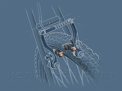 Bike Brake Lights illustration pencil drawing product illustration technical illustrator