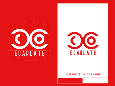 Logo concept : Ecarlate abstarct dark code design illustrator inspiration logo logo design logo inspiration logogrid red red and white typography vector white