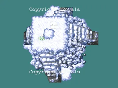 Snowy mountains mockup Tibia style mountains pixelart