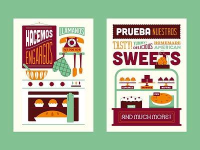 Lusco & Fusco III bakery design illustration lettering sweets type typography vector