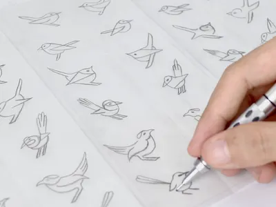 Fairywrens abstract bird clean fairywrens geometric illustration logo logomark modern monoline sketch wrens