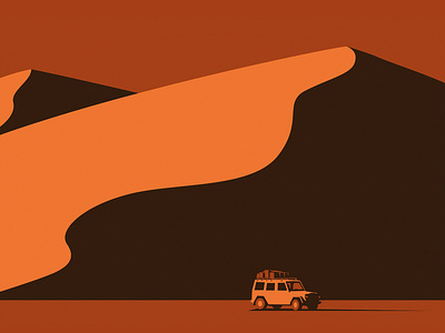 Desert 2d 2d art 3 colors africa art autotravel camping car desert discovery graphic art graphic design illustration journey loaded sahara shadow simple suv vector