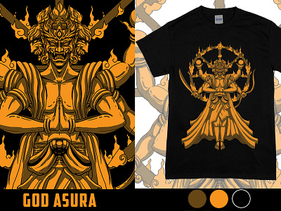 God Asura apparel apparel design branding clothing clothing brand clothing company clothing design clothing label design design for sale illustration illustration digital illustrator art merch design merchandise design tshirt design tshirt graphics vector