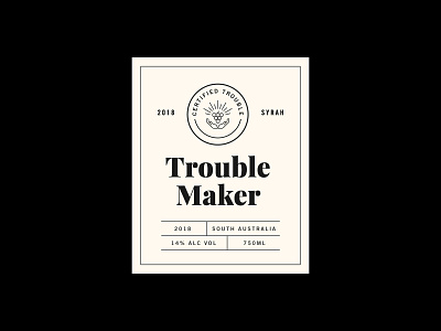 Troublemaker Wine clean design label label design label packaging logo wine wine bottle wine branding