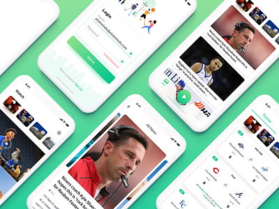 Awepha - Sports App app clean illustration mlb nba news nfl nhl scores sports app ui watch