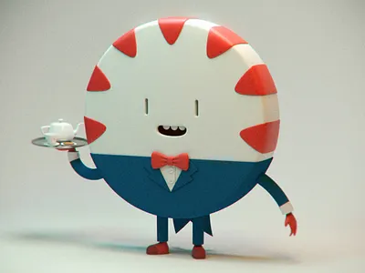 Peppermint Butler 3dsmax adventure time cartoonnetwork fanart illustration kawaii peppermint vray