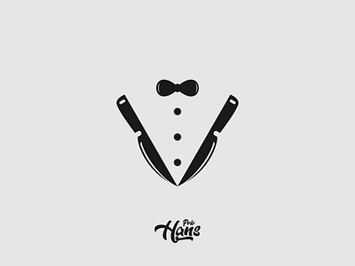 Tuxedo Knife awesome brand branding color company design designer dualmeaning hidden meaning icon illustration knife lettering logo tuxedo typography vector