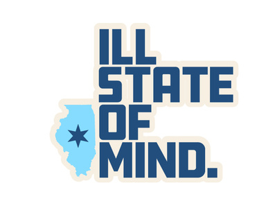 Reppin' My State design flat ill illinois minimal simple star state sticker type vector