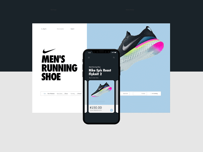 Nike Epic branding e commerce fashion interface shop typography ui ux website