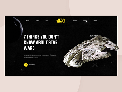 Star Wars | Header card clean concept dark header inspiration interaction slider star wars typography ui ux website