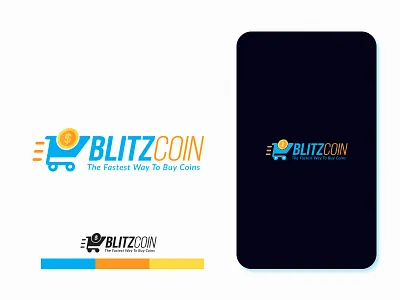 BlitzCoin branding branding concept coin coin provider concept crypto currency currency dribbble logo orange shopping cart