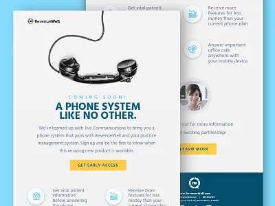 Teaser Email button design email email blast icons leadgen minimal phone simple ui
