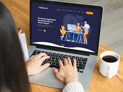 Bizitravel Landing Page branding dark theme illustraion landing page travel travel agent