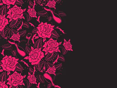 Roses and Rosé flowers graphic illustration pattern rose rosé wine