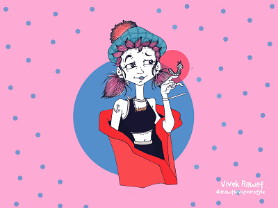 Samantha N Peter artist design draw this in your style girl icon illustrator india pen art
