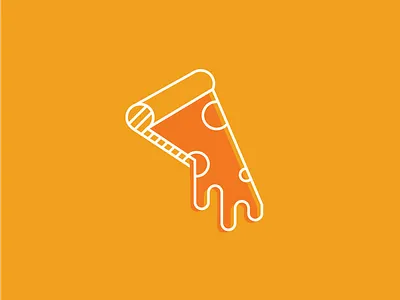 More Cheese, Please flat icon illustration minimal orange pizza simple yellow za