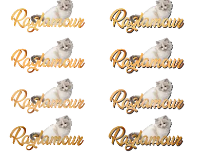 Raglamour logo cat kitten design logo ragdoll