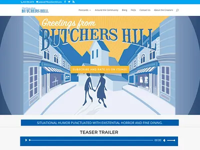 Greetings From Butchers Hill Podcast Website audio design illustration podcast website