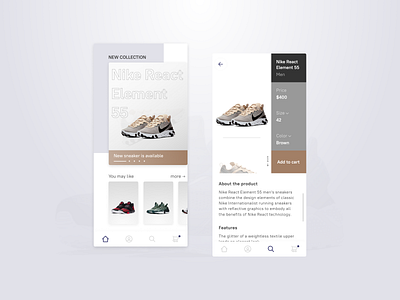 Nike Store app branding design mobile typography ui ux ux web