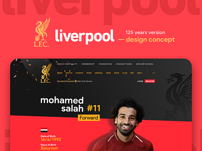 Liverpool 125 years anniversary edition design concept football liverpool mosalah ui ux