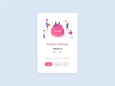Daily Ui 078 Pending Invitation attend birthday daily 078 dailyui invitation invitation card party party event pending pending invitation ui