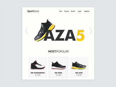 SportStore Indonesia UI Design app design flat icon lettering logo minimal type typography ui vector web website