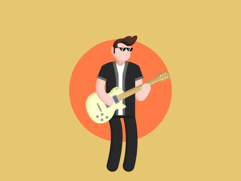 Rock n roll! after affects animation electronic music guitar rock rock and roll