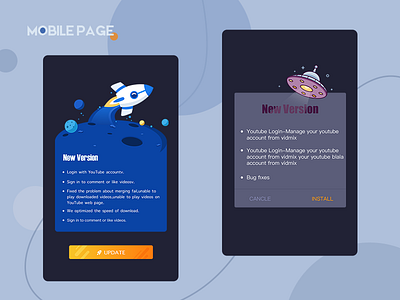 mobile update page app illustration ui