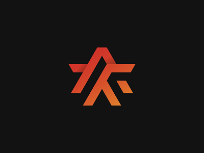 Letter A logo app fire gradient icon letter mark logo monogram