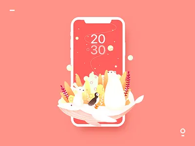 The wallpaper of the lock screen design illustration ui