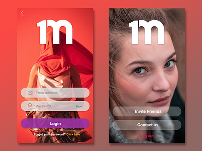 1M app branding design flat typography ui