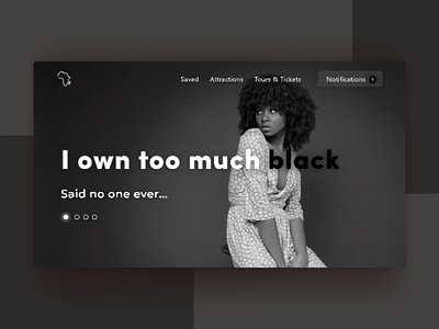 Black design landing page landingui ui uiux ux web design