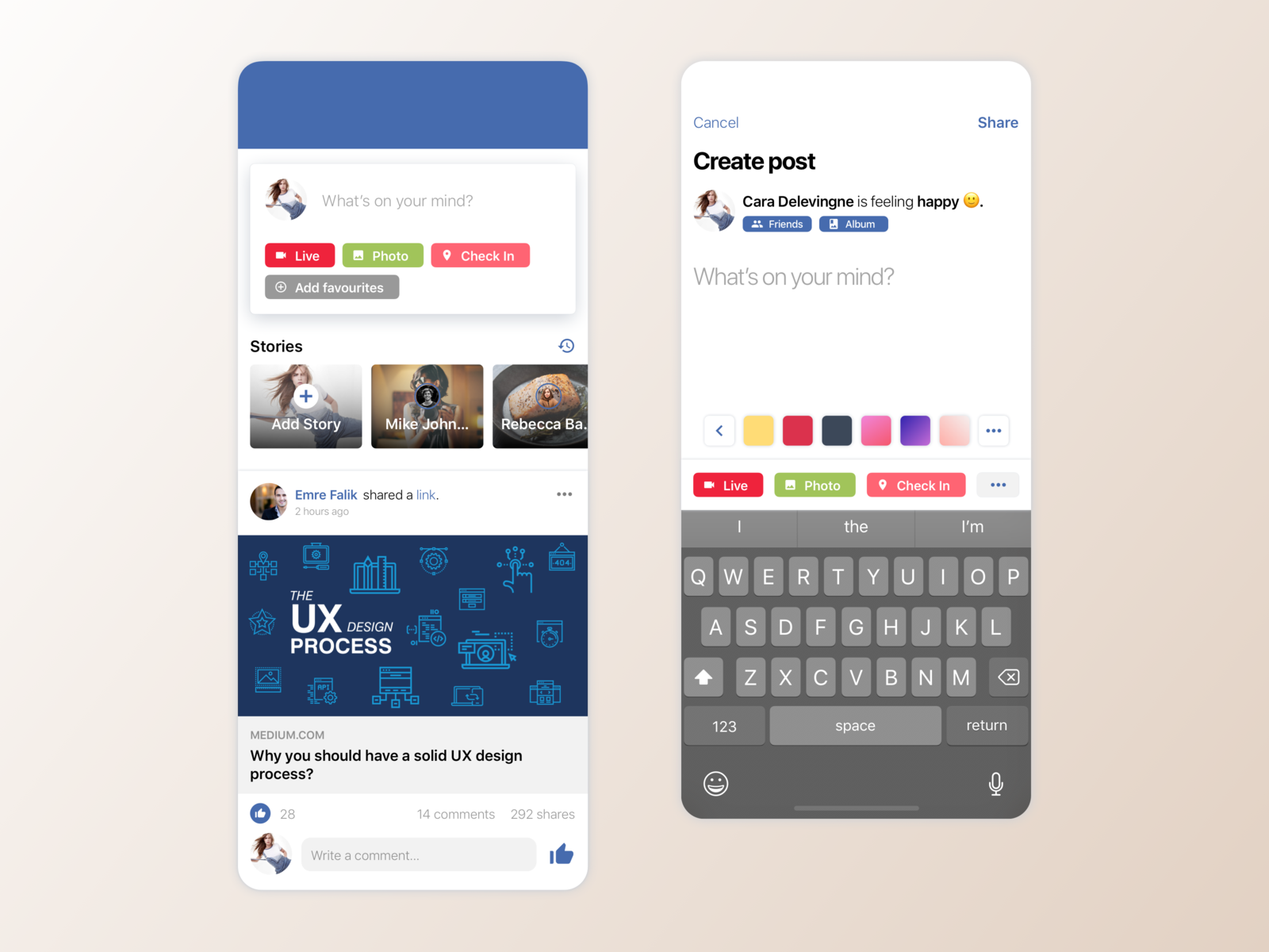 Example of Daily UI - Facebook Post