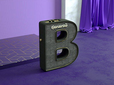 B 3d alphabet cinema 4d design marshall