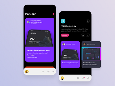 Dribbble app concept app creative design dribbble interaction interface typography ui ux