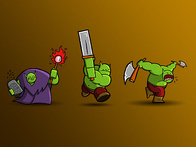 Orcs 1 adobe art cartoon chraracter design drawing fantasy goblin illustration photoshop