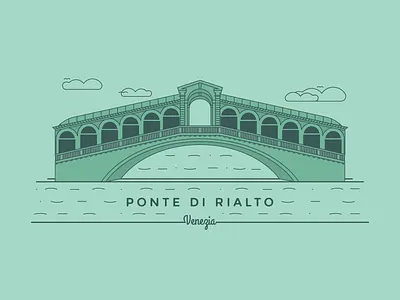 Ponte di Rialto adobe illustrator adobe illustrator cc design graphic design green illustration italia italy ponte di rialto rialto bridge vector venezia venice