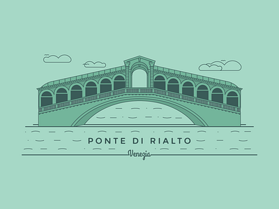 Ponte di Rialto adobe illustrator adobe illustrator cc design graphic design green illustration italia italy ponte di rialto rialto bridge vector venezia venice