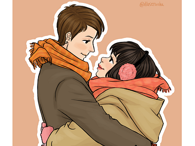 Valentines Hug art couple digital digital art draw hug illustration lovers valentine