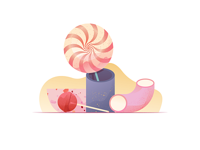 048 Lollipop candy chupachups dailychallenge illustration illustrator lollipop marshmallow miguelcm still life wonky