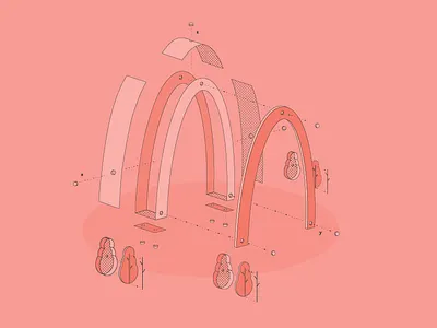 TypeHike 2019 design exploded exploded view icon illustration isometric minimal monochromatic national park service national parks saint louis typehike vector