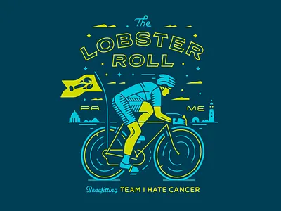Lobster Roll benefit bike cancer cycle illustration lighthouse lobster