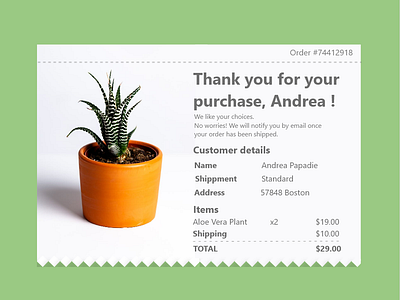 Email Receipt- Daily UI 017 adobe xd daily 100 challenge daily ui design emailreceipt ui