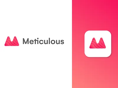 Meticulous Logo app branding character design gradient icon logo typography