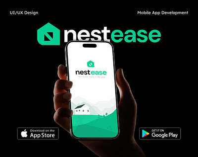 Nestease - Lawn Mowing Mobile App Design casestudy design figma illustration logo mobile app ui ui ui design uiux ux ux design uxui