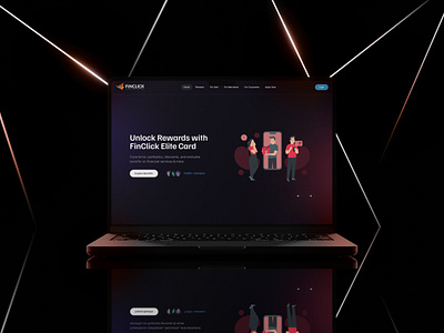 Finclick craftnotion dark dark landing financial fintech home page homepage landing landing page landingpage webdesign website