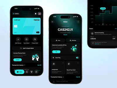 Credit Card Mobile App app app design banking banking app branding credit card finance finance app financial fintech investment mobile app mobile banking money money management ui wallet wallet app