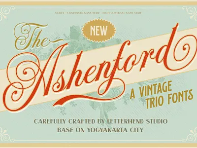 Ashenford Vintage Trio Font freebies timeless