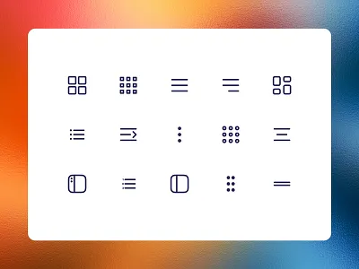 Structured Grid Line Icons by Iconstica grid icon design icon library icon set icons line icon